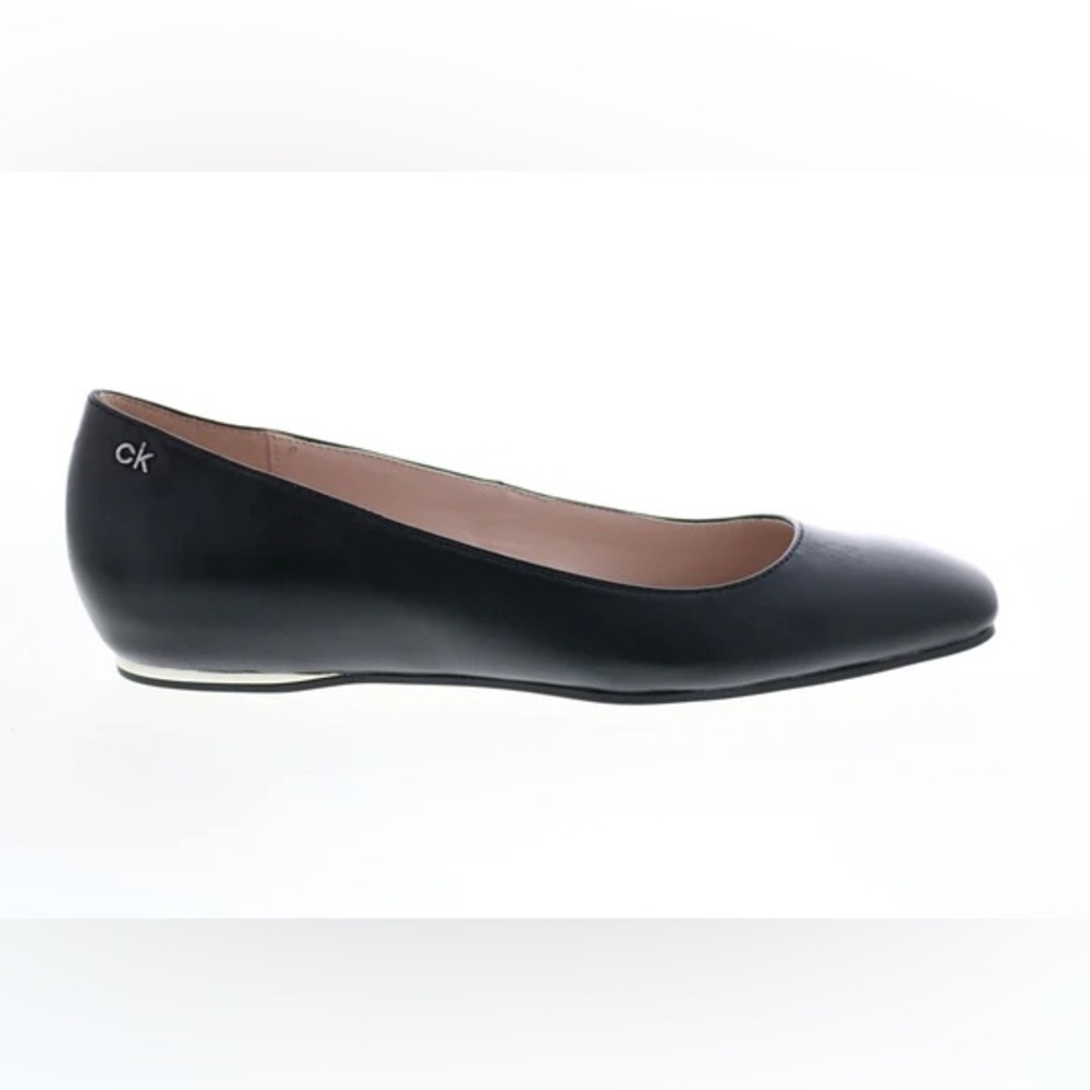Calvin Klein Women's Black Leather Heidy Nappa Flats